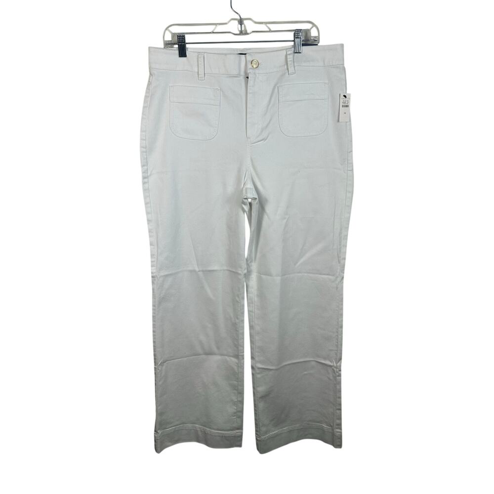 NWT Talbots Classic Trouser Jeans White‎ Size 14 EUC Front Pockets Sailor
